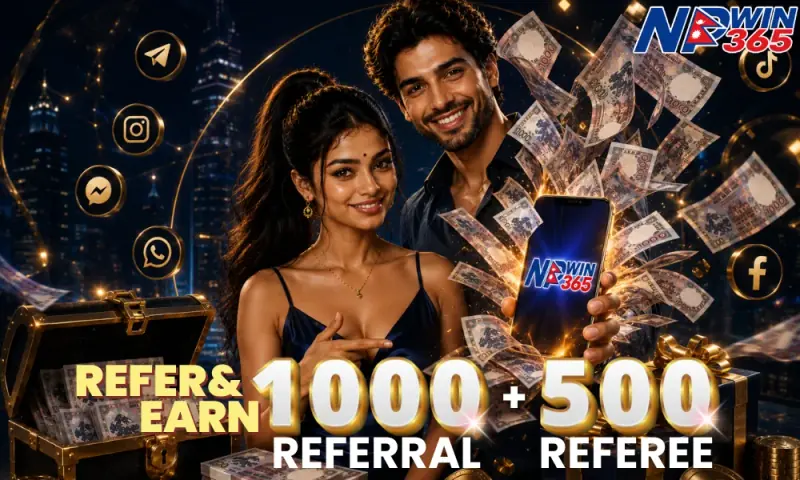 NPwin365 Refer and Earn NPR 1,000 plus 500 promo banner